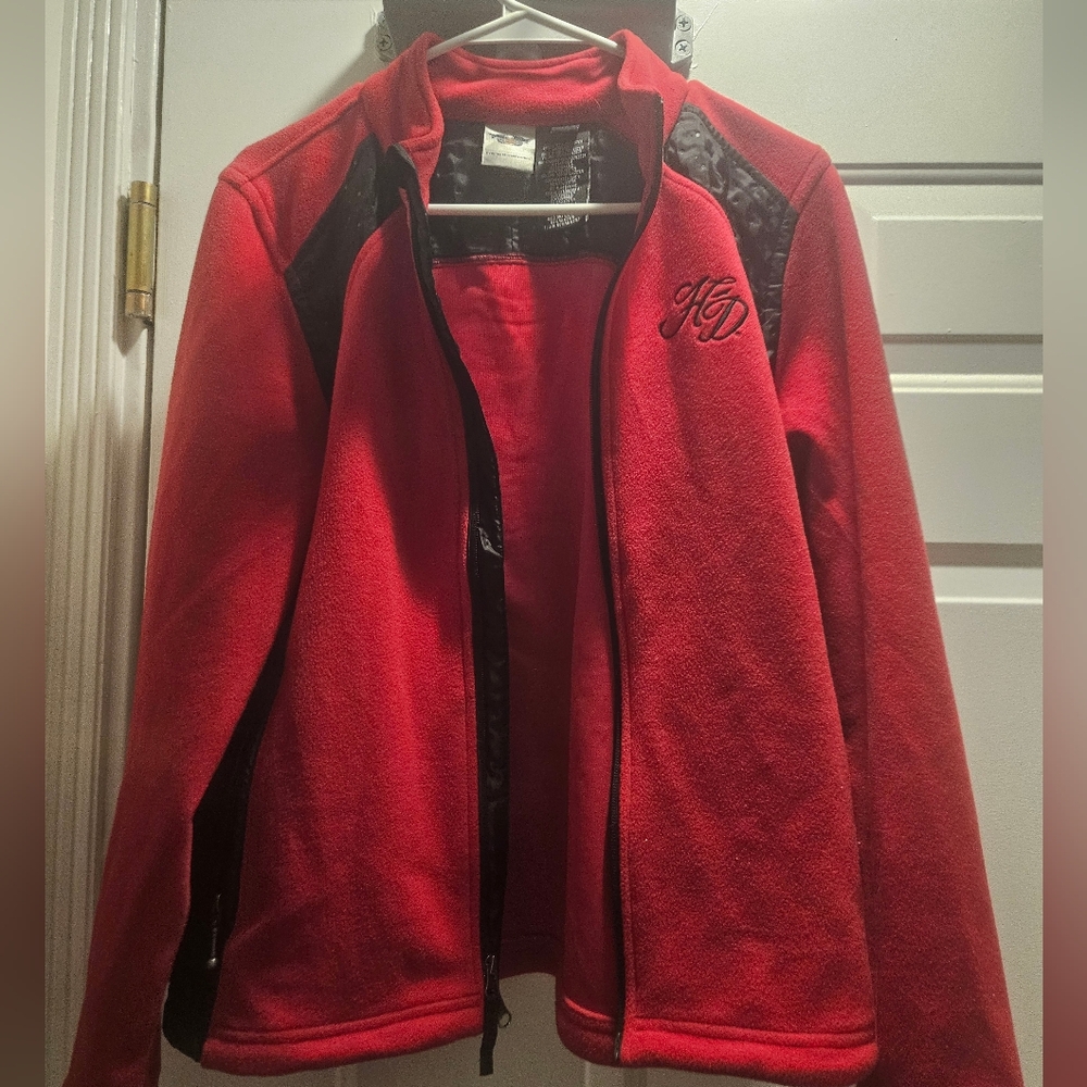 Harley-Davidson Red Fleece Jacket Size M
